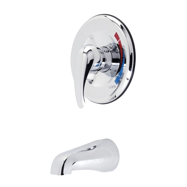 Tub and Shower Faucet, Polished Chrome, Wall Mount